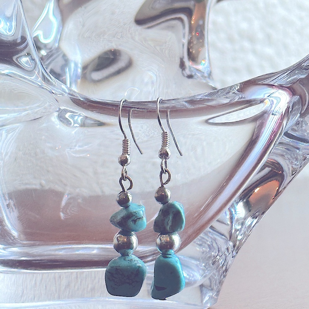 Dangling, turquoise, quality, earrings, handmade